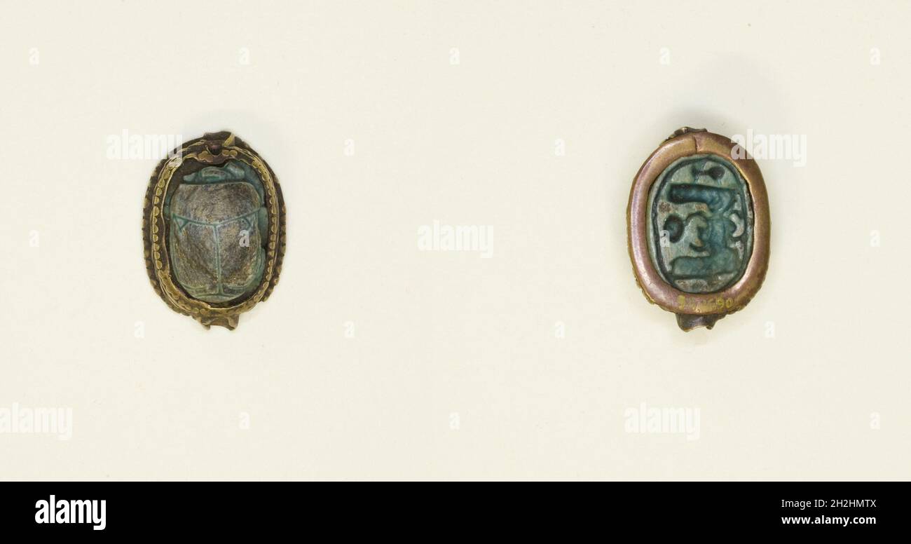 Scarab: Scarabeo alato con geroglifici, Egitto, nuovo Regno, dinastie 18-20 (circa 1550-1069 a.C.). Foto Stock