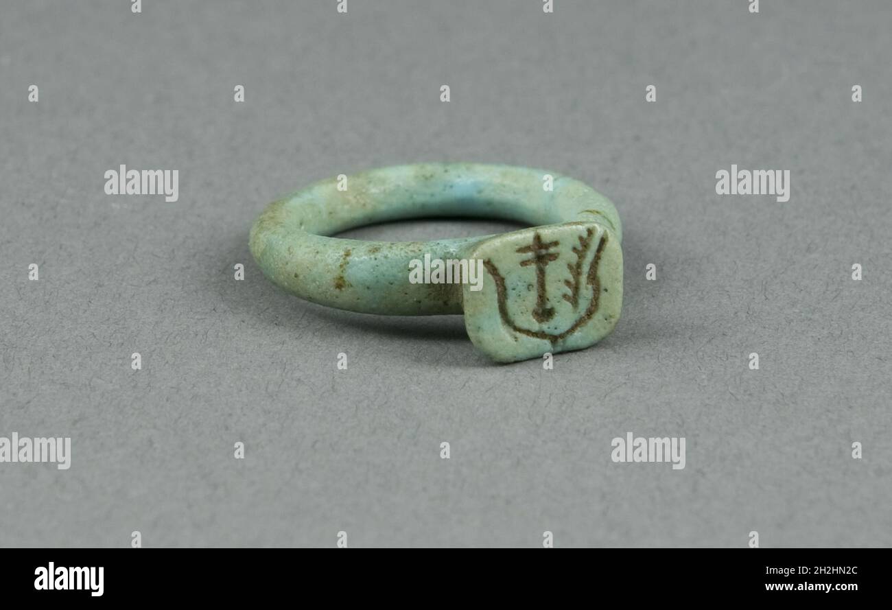 Anello: Cornice scritta "Happy New Year", Egitto, tardo periodo, Dinastia 26 (664-525 a.C.). Foto Stock