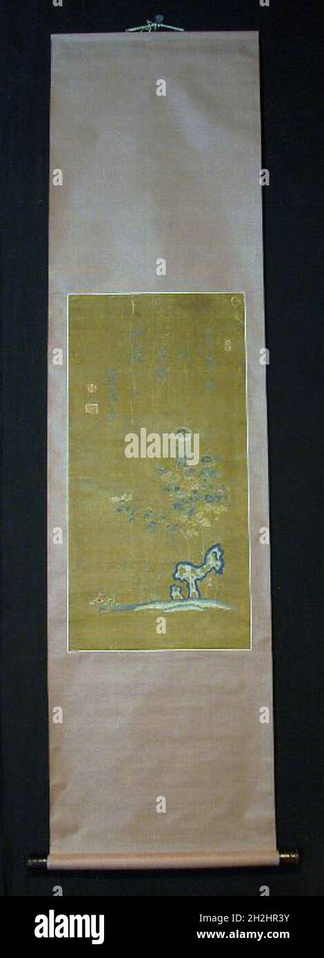 Scroll, Cina, dinastia Ming (1368-1644)/ dinastia Qing (1644-1911), XVII secolo. Foto Stock