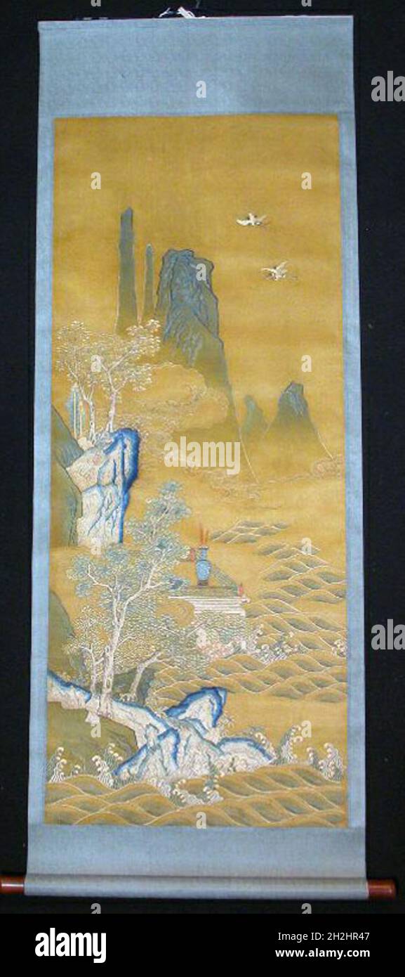 Scroll, Cina, dinastia Qing (1644-1911), c.. 1840. Foto Stock