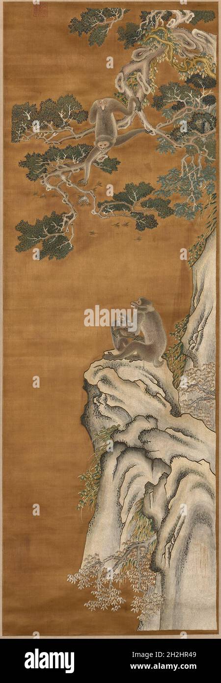 Scroll, Cina, dinastia Qing (1644-1911), c.. 1860. Foto Stock
