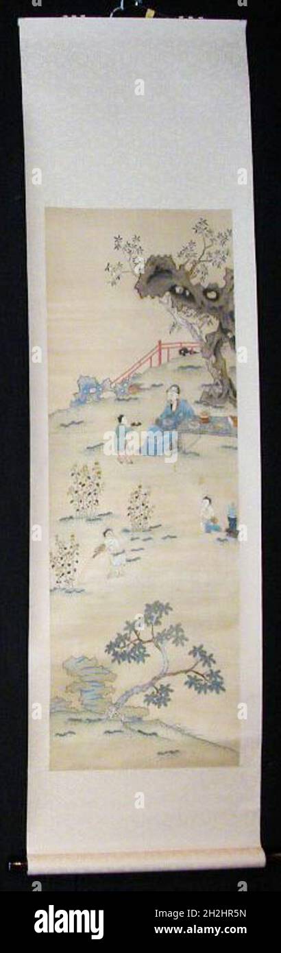 Scroll, Cina, dinastia Qing (1644-1911), c.. 1720. Foto Stock