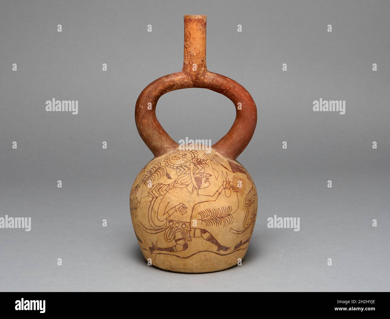 Contenitore del tubo di lancio a staffa raffigurante i canali, 100 a.C./d.C. 500. Foto Stock