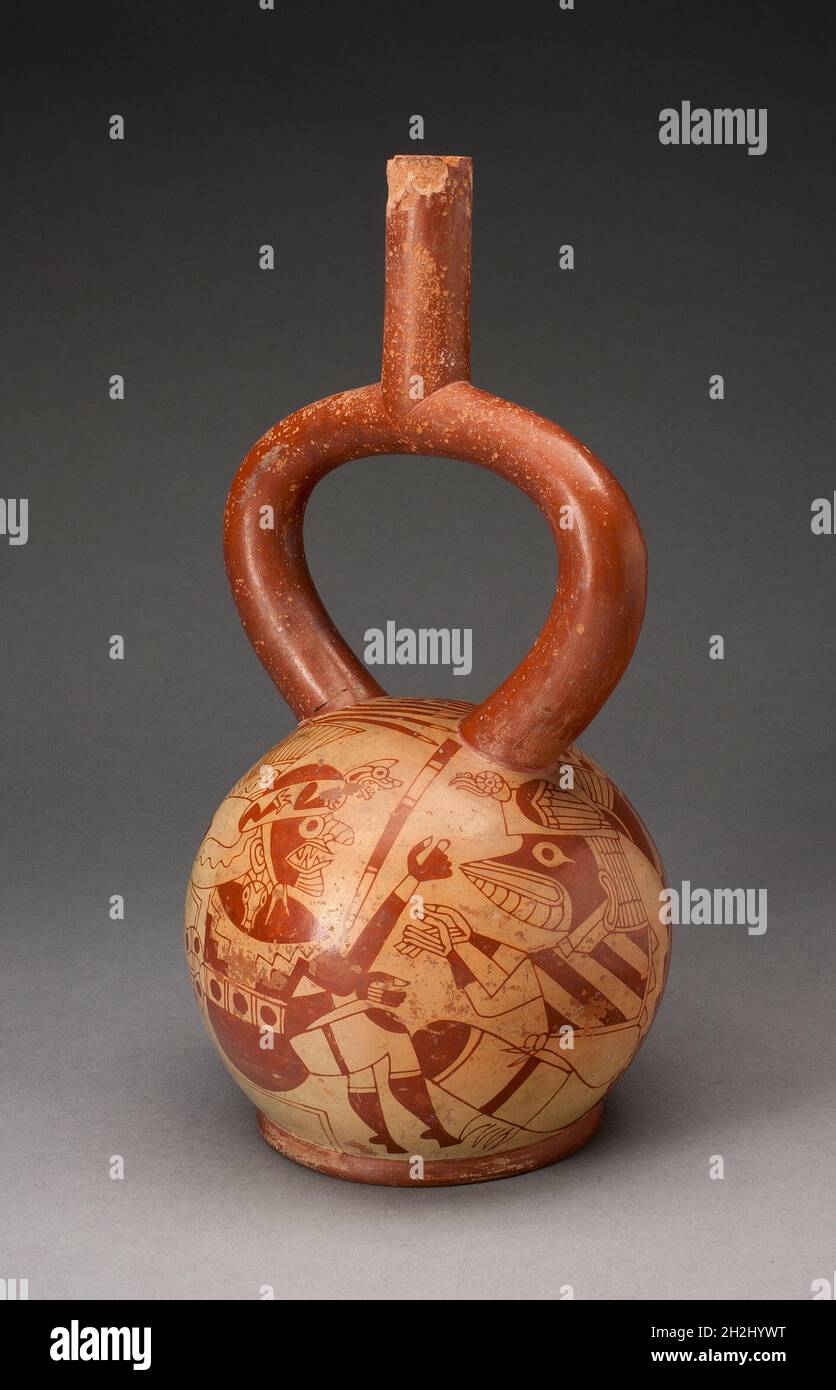 Vaso cerimoniale con divinità mascherate, 100 a.C./d.C. 500. Foto Stock