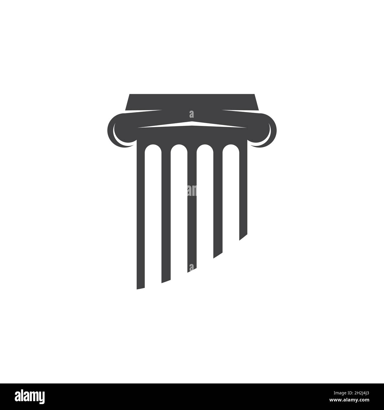 Logo del pilastro di design relativo all'architettura, edificio o avvocato impresa Foto Stock