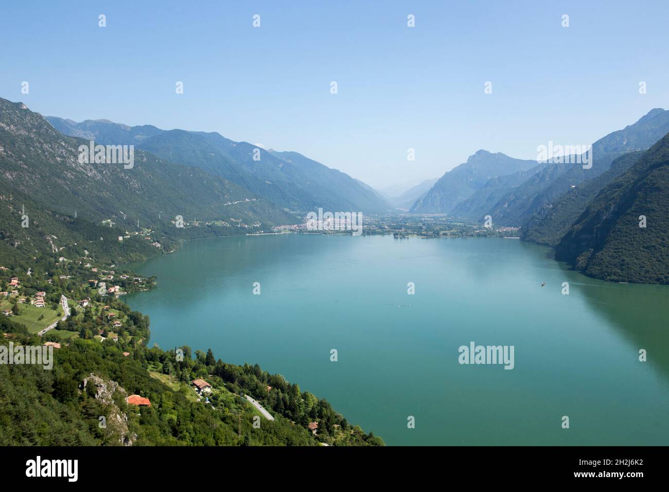 Rocca d'Anfo è la più grande fortezza napoleonica d'Italia sul lago d'Idro Foto Stock