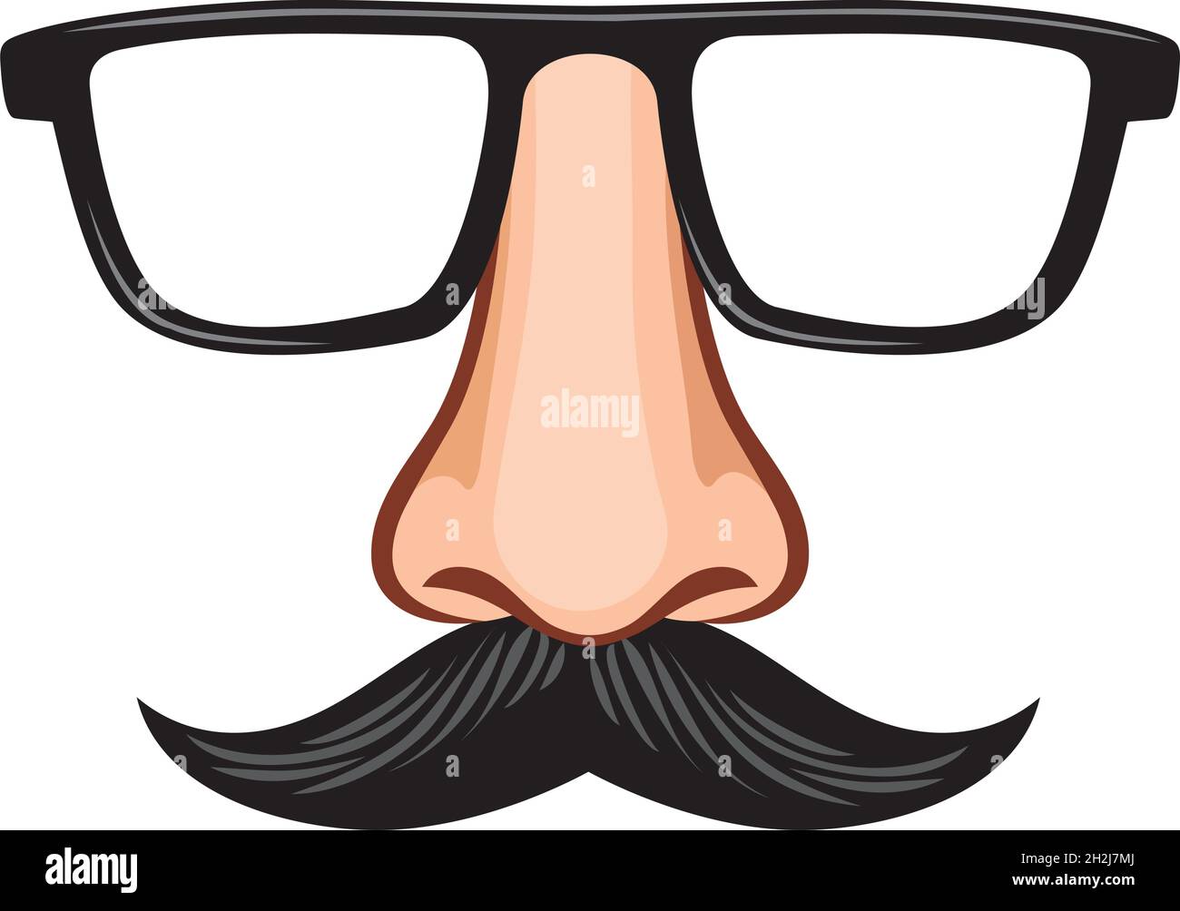 Occhiali e naso con baffi falsa maschera illustrazione vettoriale
