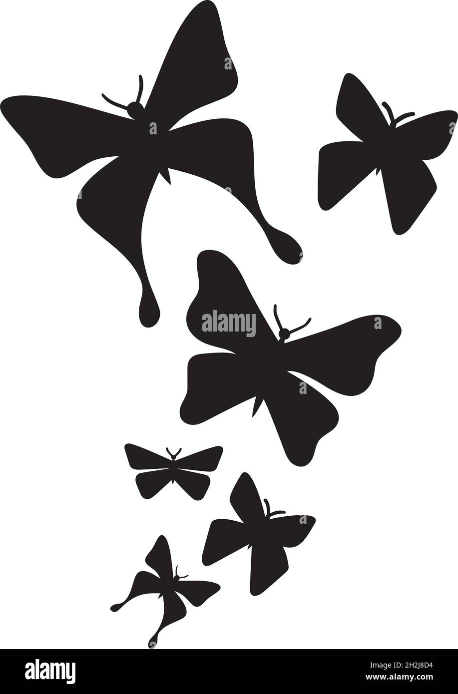 Illustrazione del vettore delle farfalle volanti Illustrazione Vettoriale