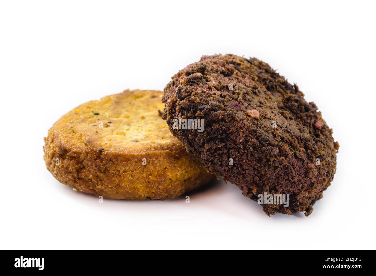 veganismo, cibo sano, cibo vegetariano, hamburger, vegetariano, spuntino vegetariano, primo piano, hamburger vegetariano, hamburger di hamburger, quinoa, cibo vegano, sfondo bianco, isolat Foto Stock