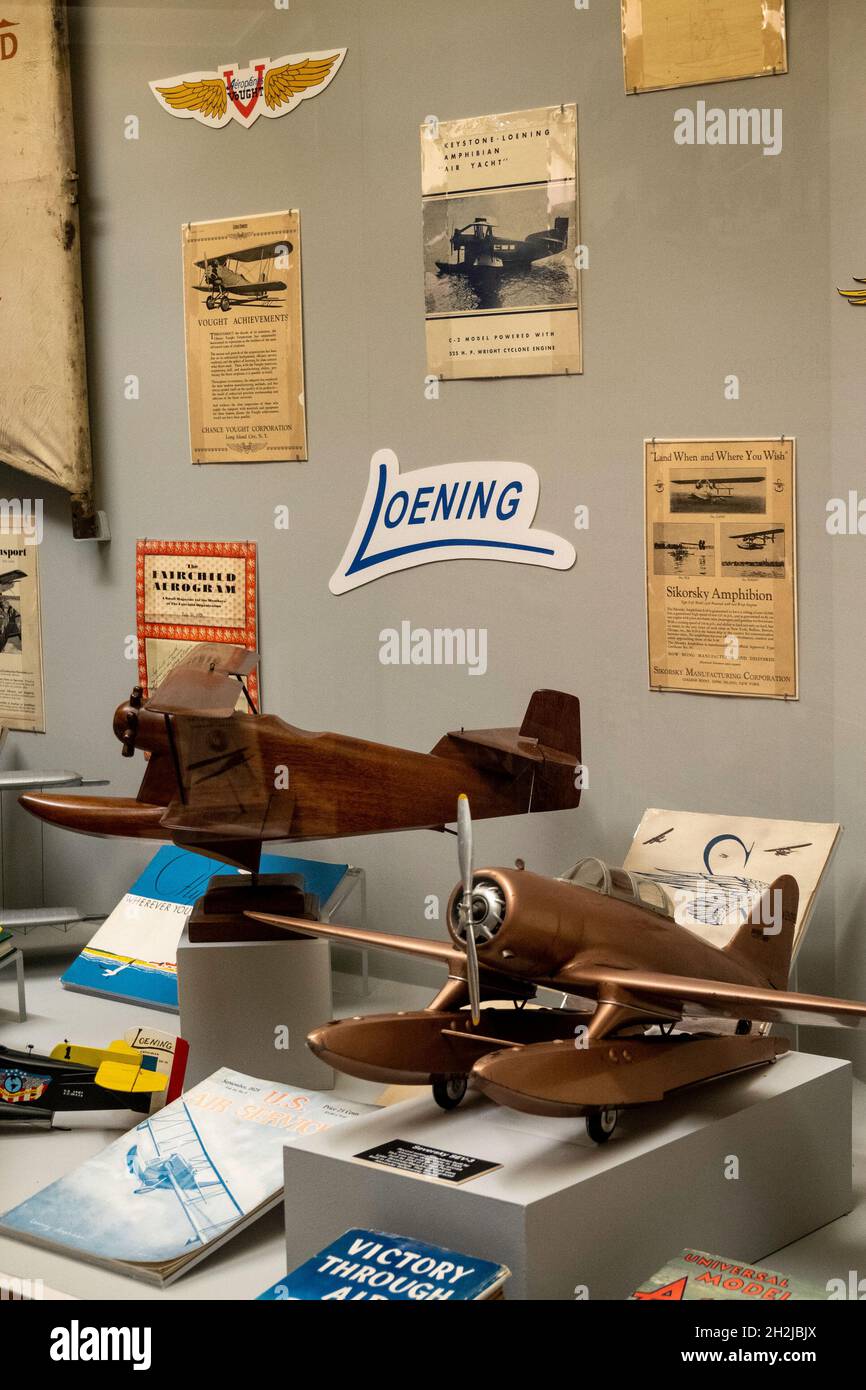 Il Cradle of Aviation Museum commemora la storia di Long Island dei risultati dei voli, New York, USA 2021 Foto Stock