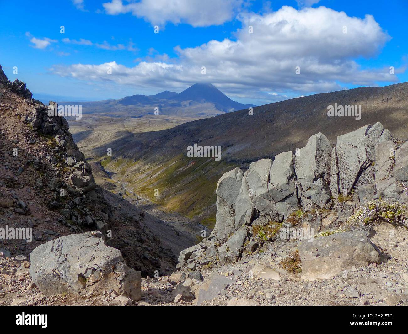 Parco nazionale di Tongariro paesaggio Ski Resort in estate, Nuova Zelanda, Isola del nord. Foto Stock