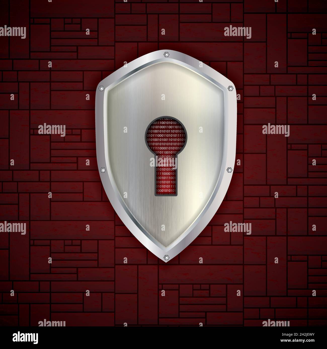 Concetto di sicurezza vettoriale con sfondo rosso Illustrazione Vettoriale
