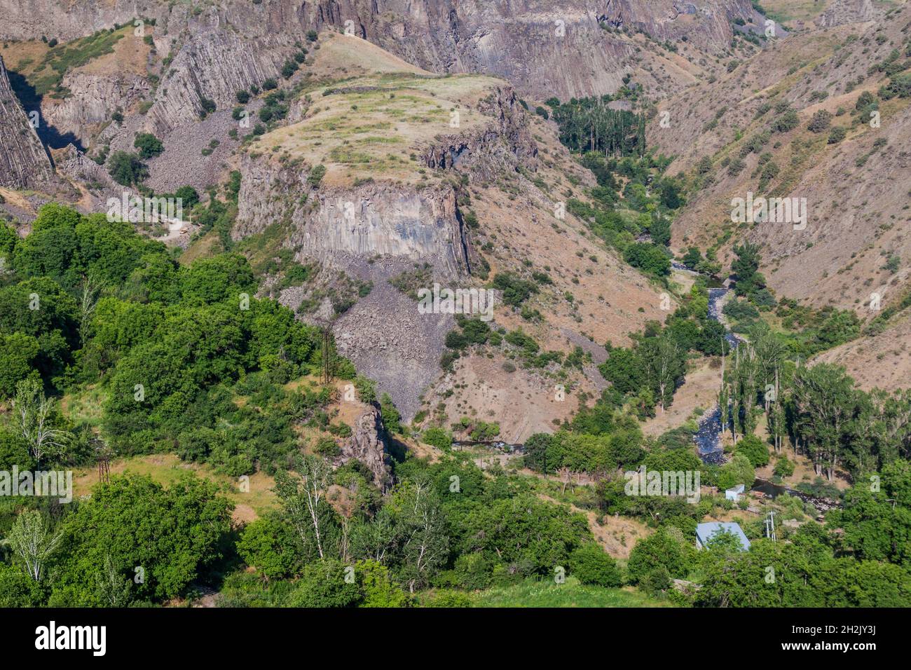 Vista della gola di Garni in Armenia Foto Stock