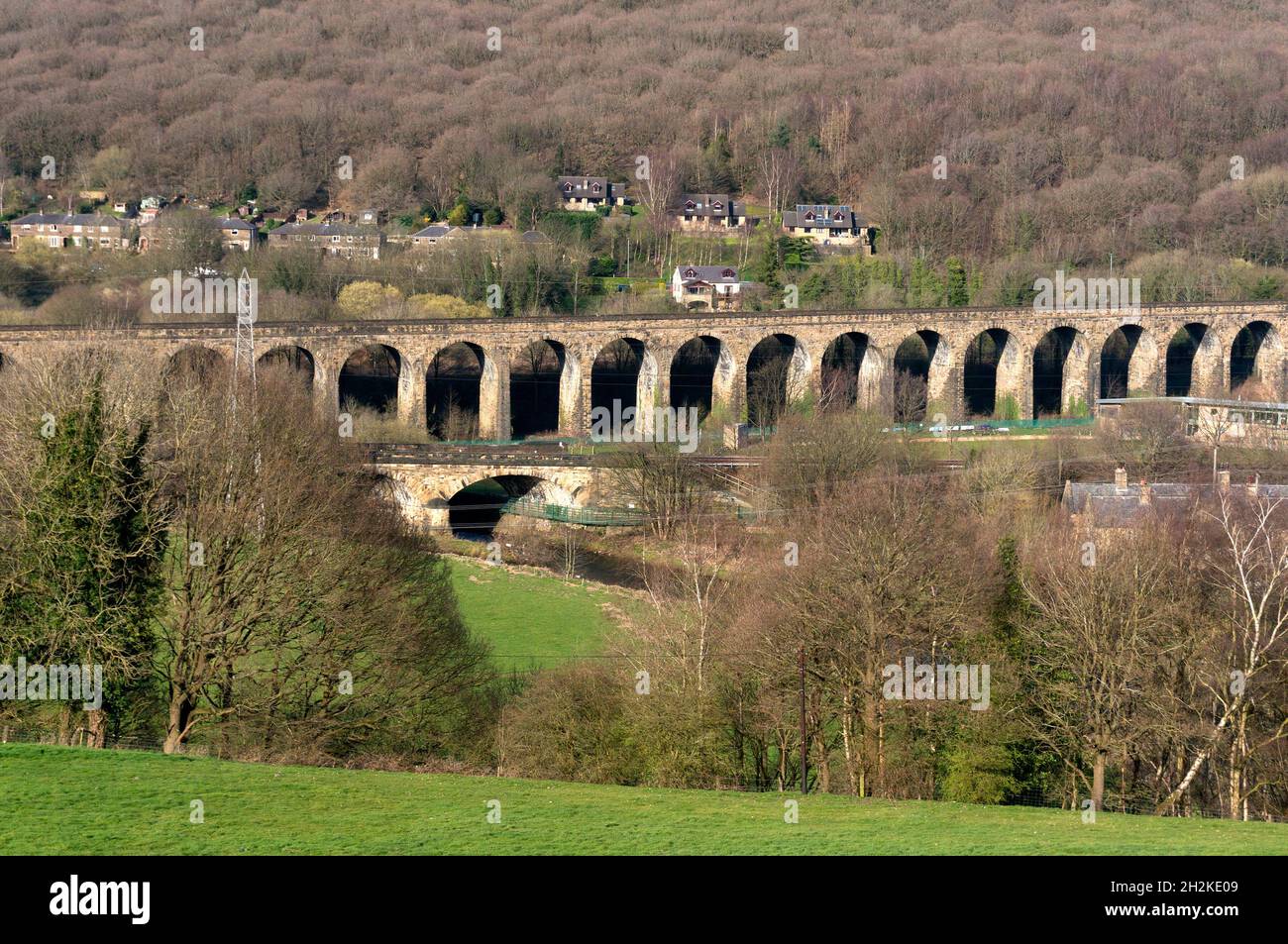 Copley Railway viadotto, Copley, West Yorkshire Foto Stock