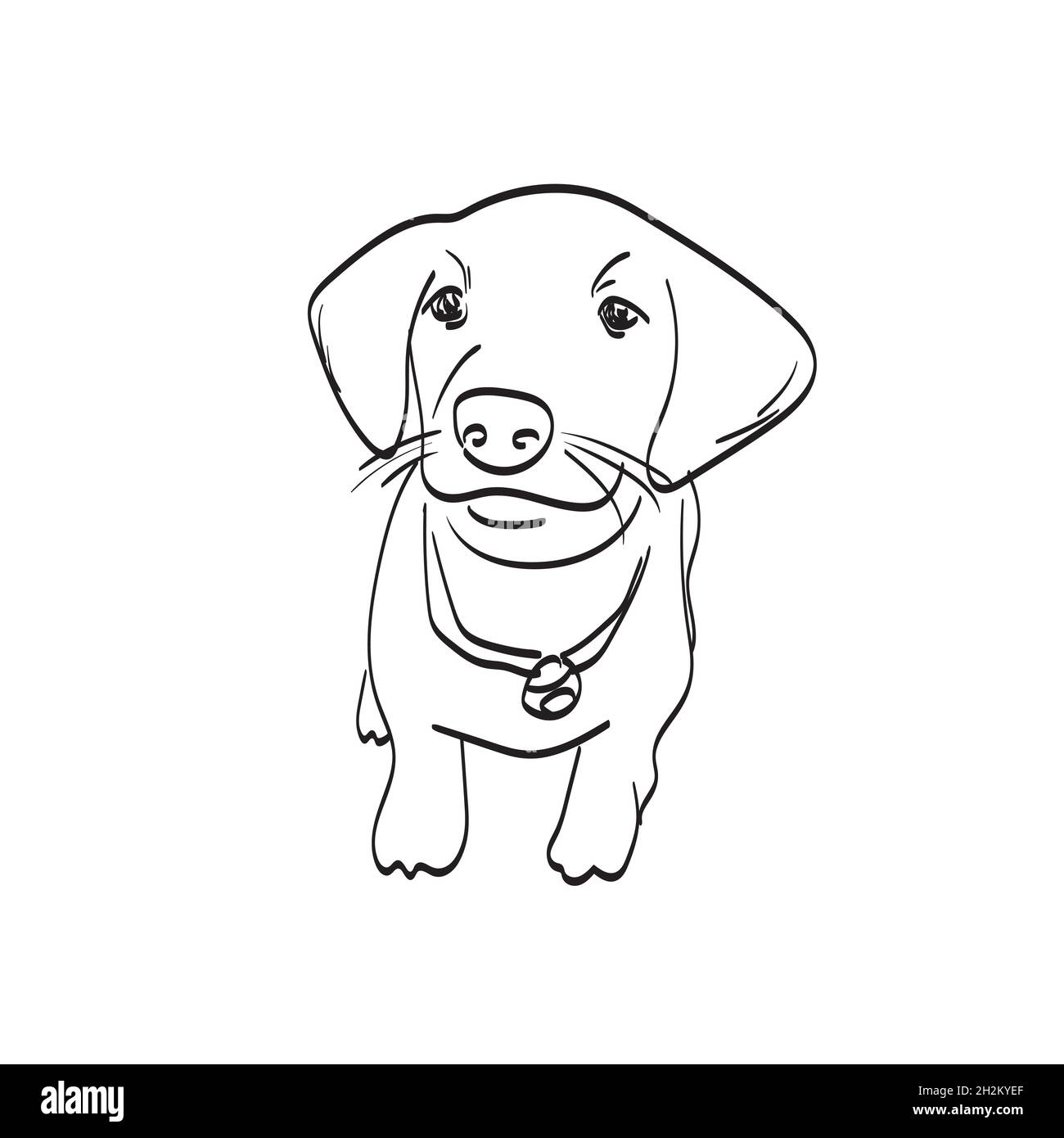 sorridente cucciolo cane illustrazione vettore isolato su sfondo bianco art. Illustrazione Vettoriale