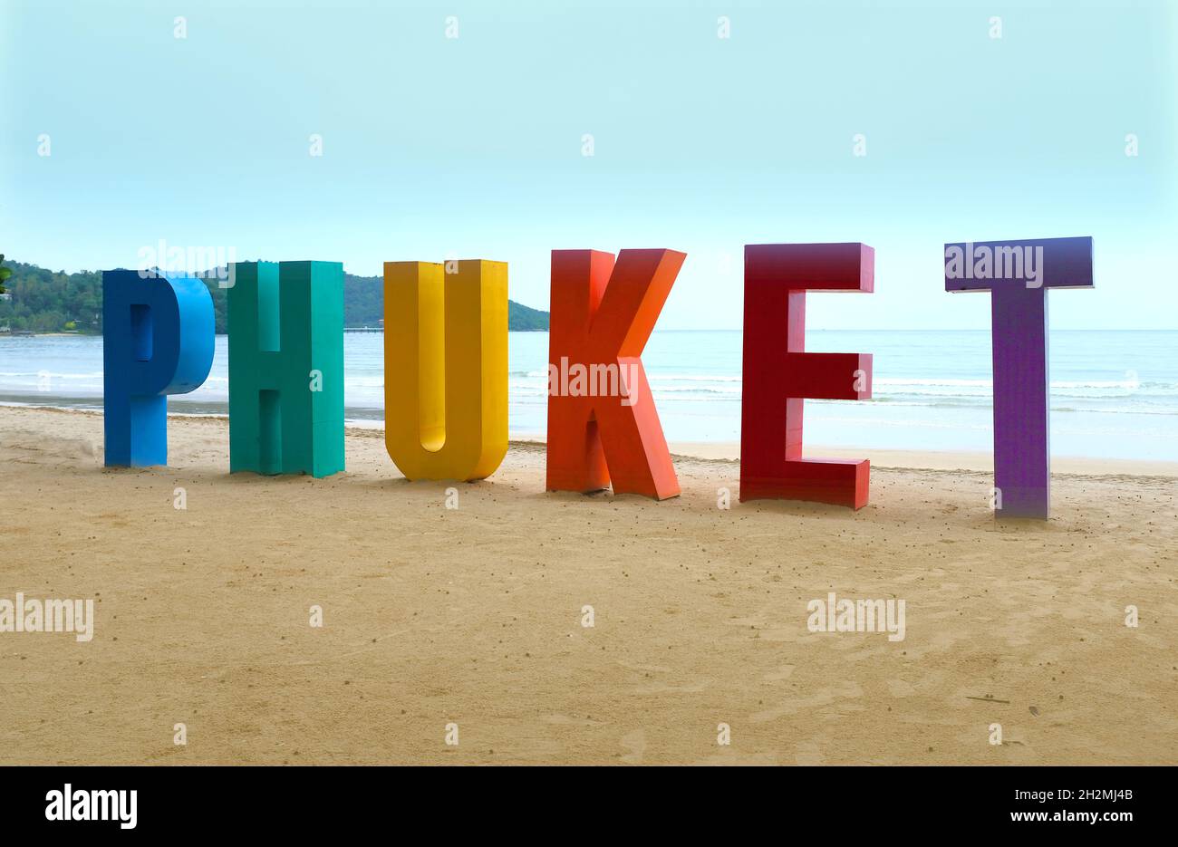 Cartello su Patong Beach , Phuket, Thailandia Foto Stock