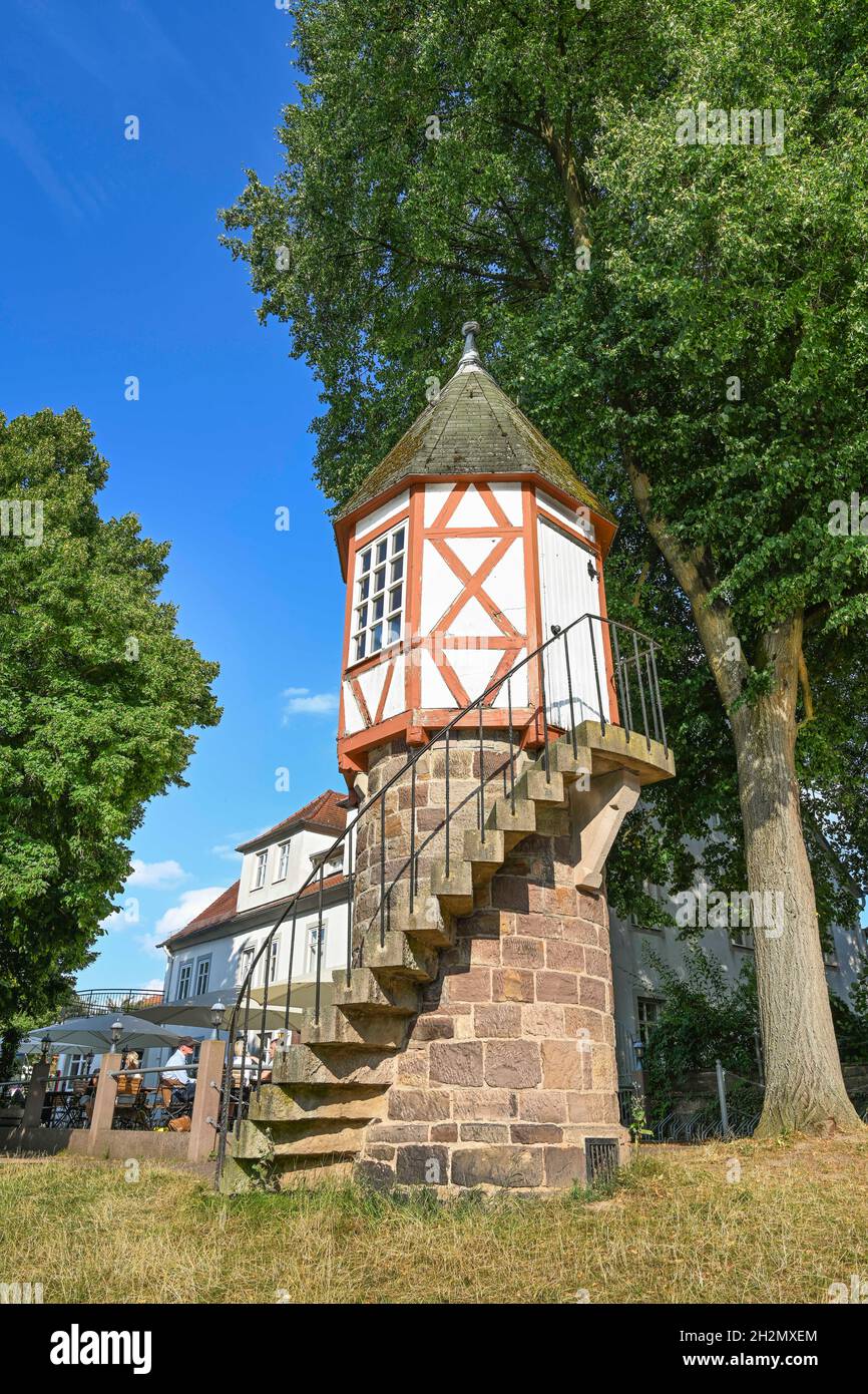 Altes Pegelhaus, Bad Karlshafen, Hessen, Germania Foto Stock