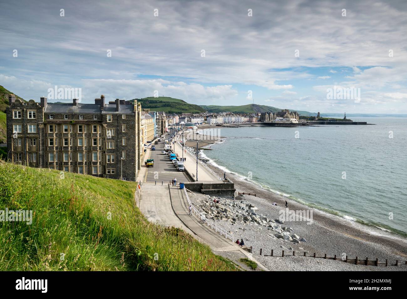 Aberystwyth Promenade Ceredigion nel Galles centrale guardando da nord verso sud Foto Stock Aberystwyth Promenade Ceredigion nel Galles centrale guardando da nord verso sud Foto Stock