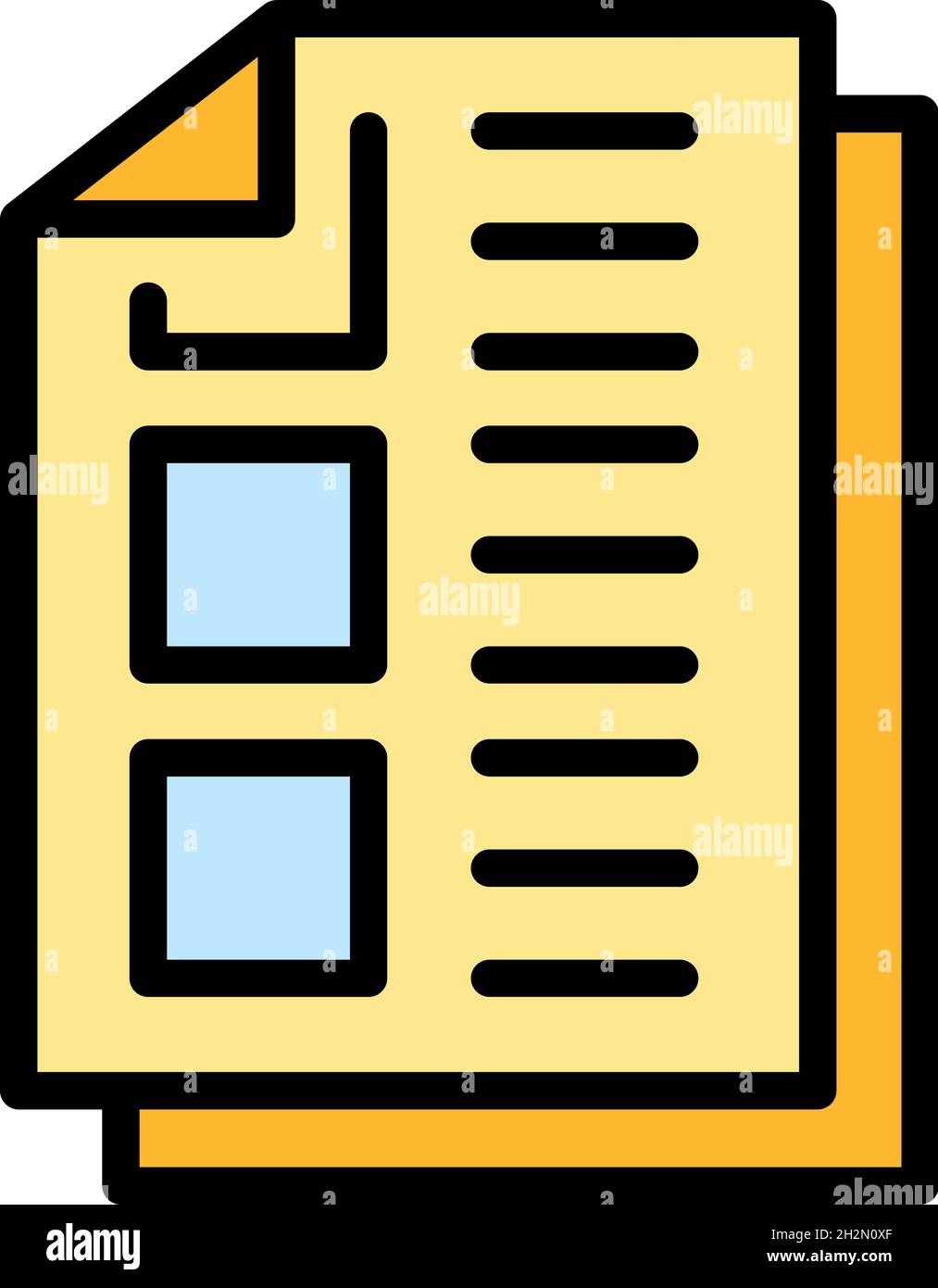 Icona della carta del corso. Contorno carta vettore icona colore piatto isolato Illustrazione Vettoriale