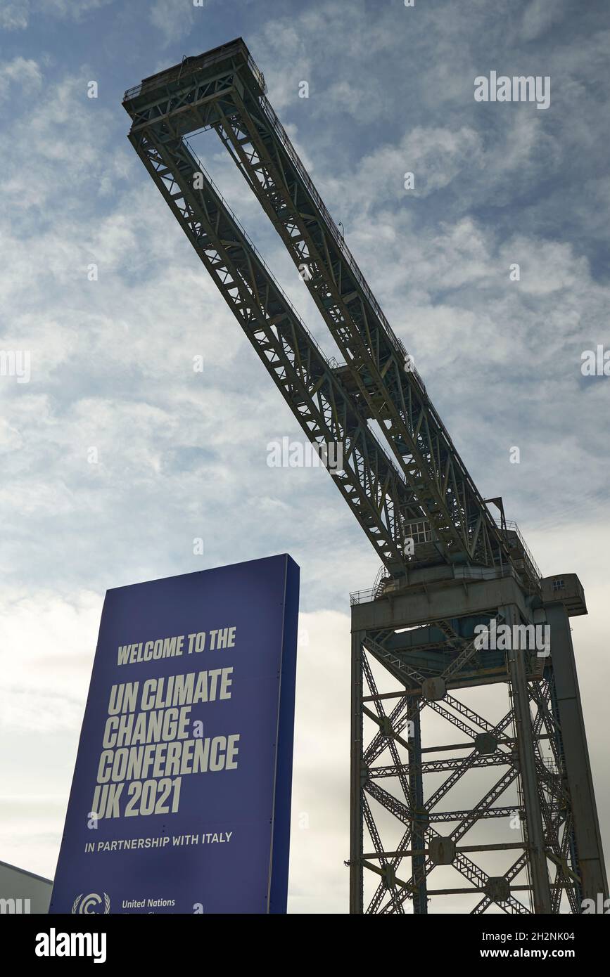 La Conferenza ONU sul cambiamento climatico si presenta intorno a Glasgow in vista della COP26 che si terrà nel novembre 2021. Foto Stock