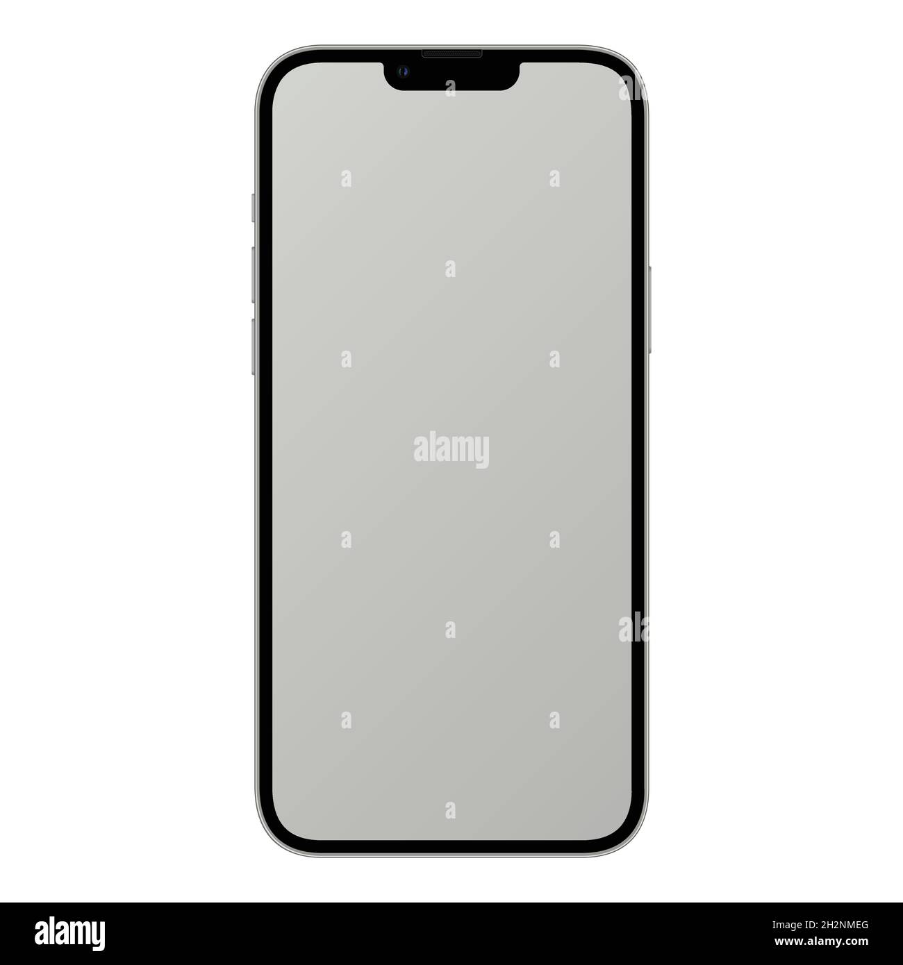 Nuovo modello iphone 13 pro max argento, flat design cellulare vettore illustrazione stock Illustrazione Vettoriale