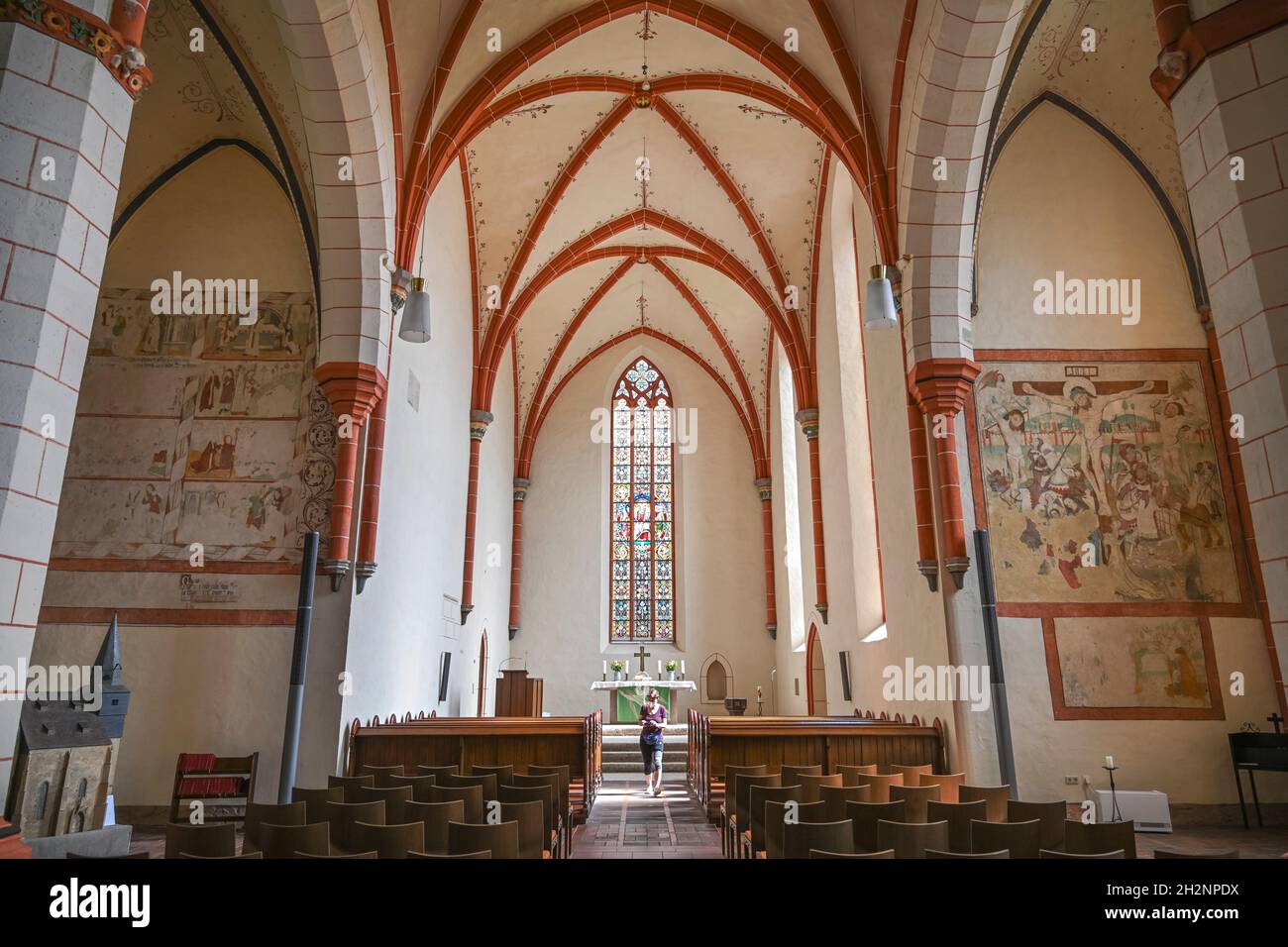 Innenraum, Hauptschiff, Historische Wallfahrtskirche, Gottsbüren, Hessen, Germania Foto Stock