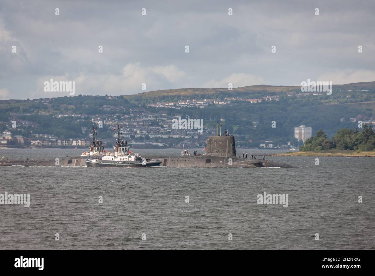 Sottomarino Royal Navy 'HMS Vengeance', Firth of Clyde, Scozia Foto Stock