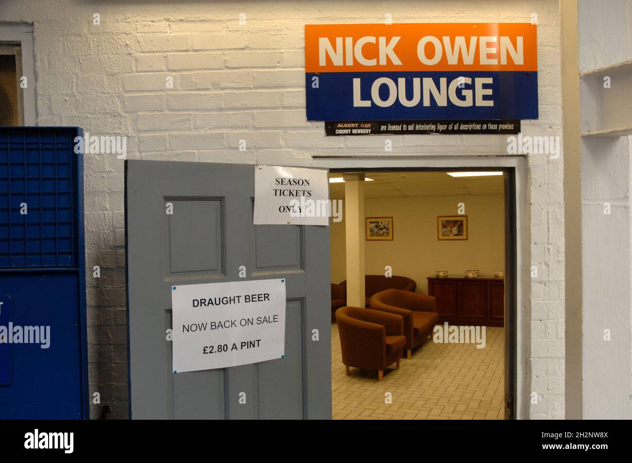 Luton Town 1 Leeds United 1, 26/01/2008. Kenilworth Road, League One. Il Nick Owen Lounge a Luton Town. Foto Stock