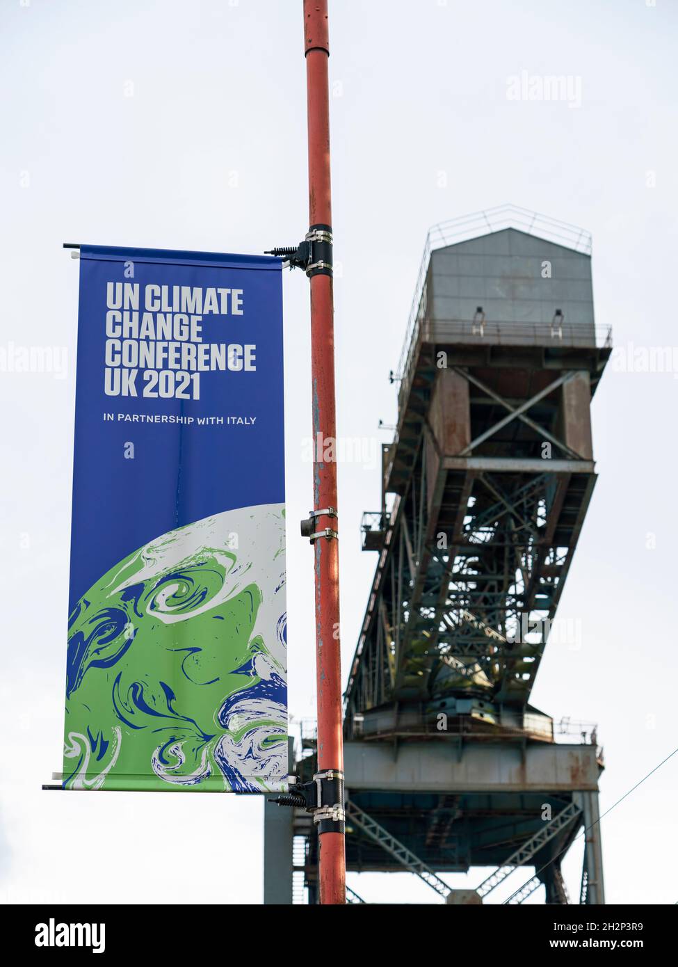 Glasgow, Scozia, Regno Unito. 23 ottobre 2021. Viste del sito durante i preparativi finali con una settimana fino all'apertura della Conferenza ONU sul cambiamento climatico UK COP26 che si terrà a Glasgow nel 2021. Iain Masterton/Alamy Live News. Foto Stock