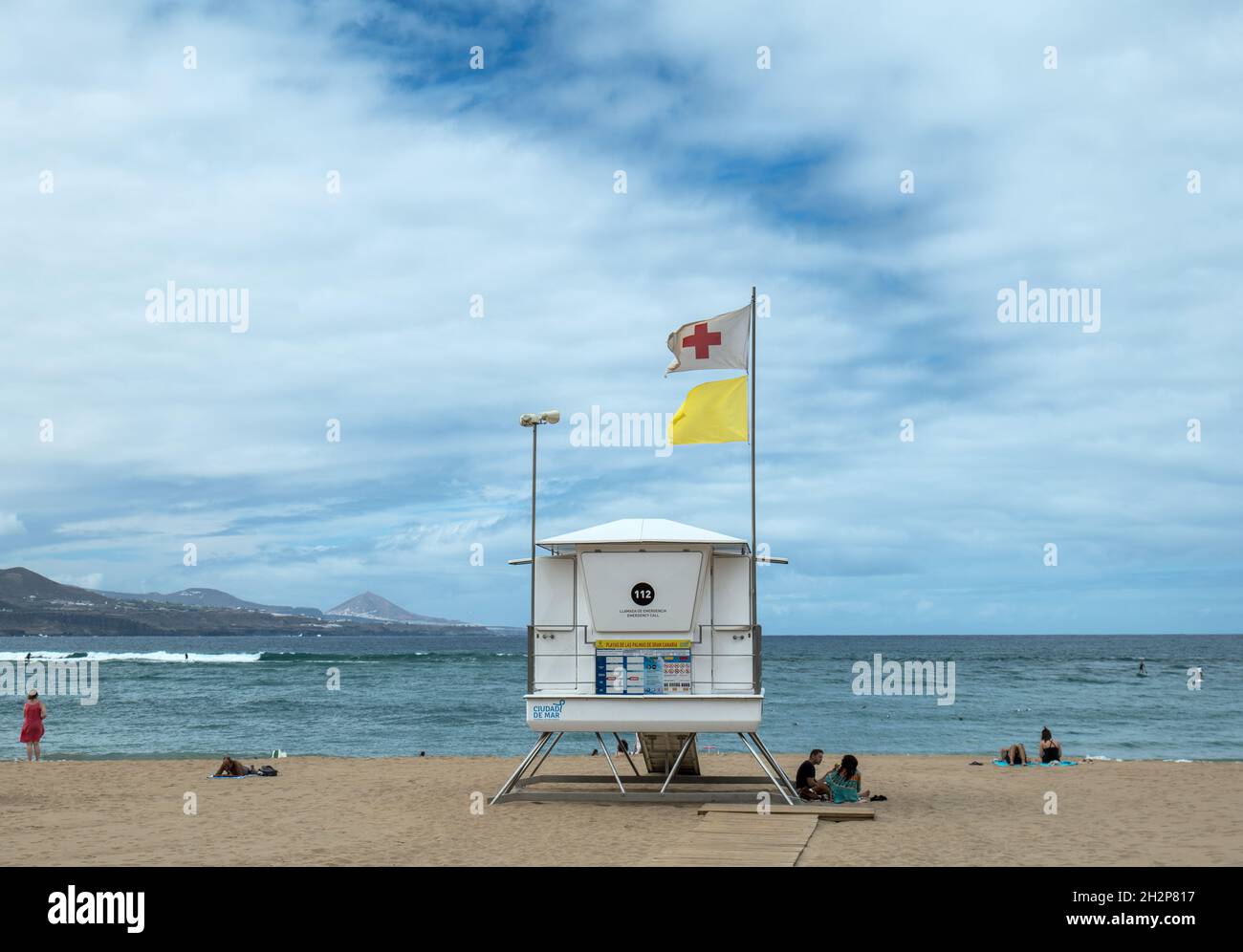 Bagnino casa sulla spiaggia 'Las Canteras' a Las Palmas Foto Stock