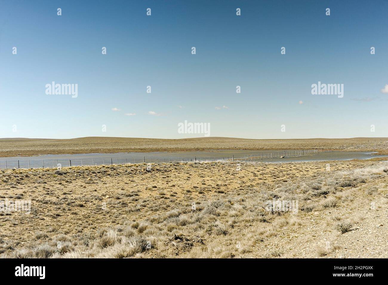 Steppe aride, praterie e deserti della Patagonia argentina Foto Stock