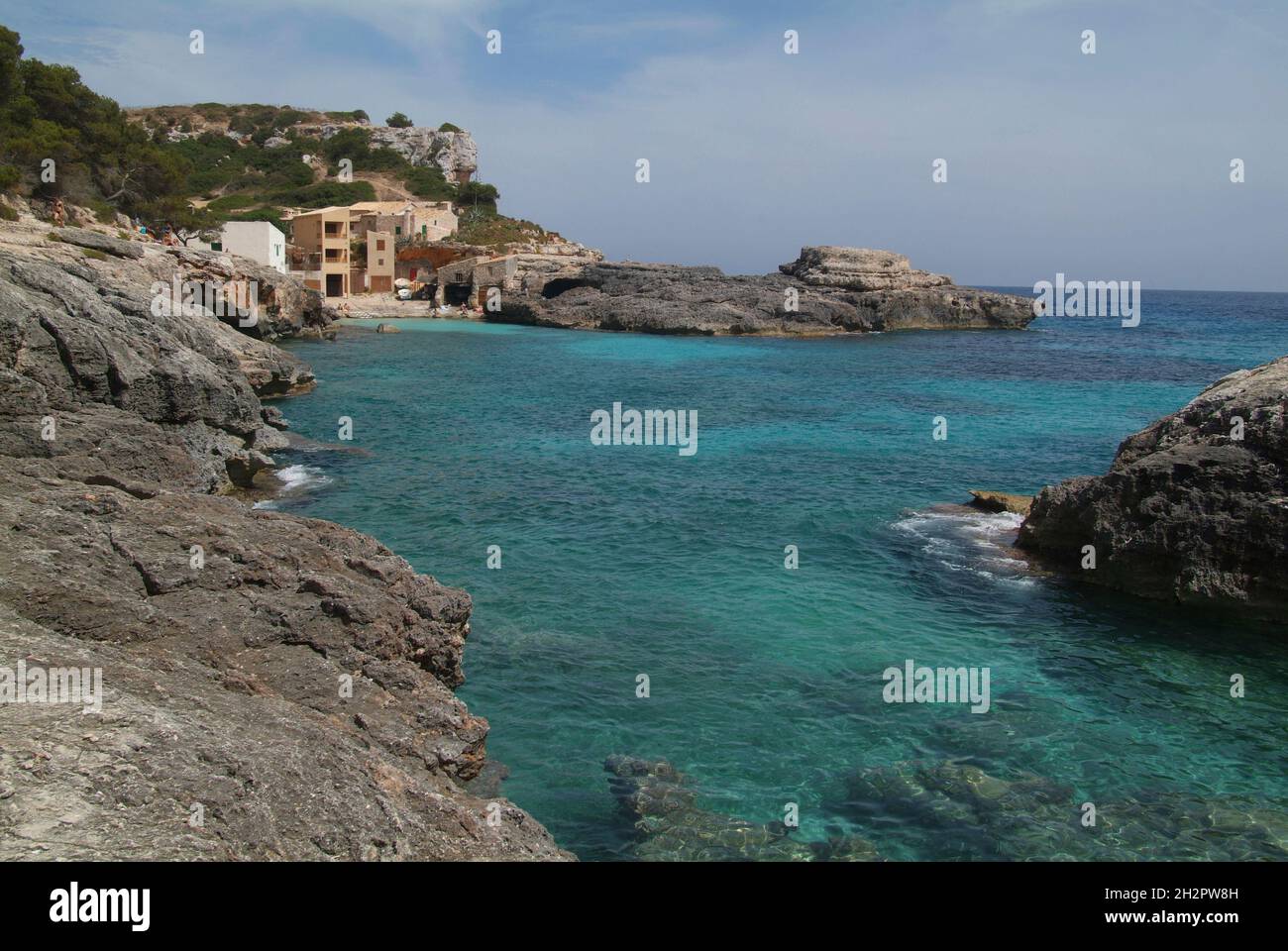 Europa, Spagna, Maiorca, Santanyi, Cala S'Almonia; Fischerdorf Foto Stock
