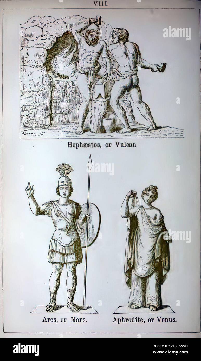 Illustrazione d'epoca della mitologia greca e romana Foto Stock