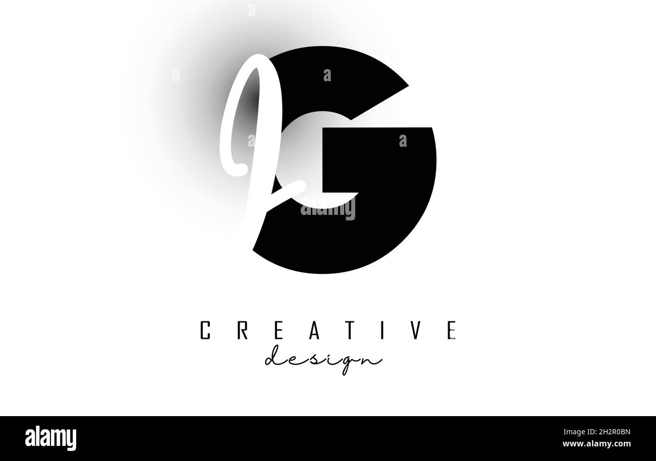 Logo IG in lettere dal design minimalista. Lettere G ed i con tipografia geometrica e manoscritta. Illustrazione di Creative Vector con lettere. Illustrazione Vettoriale