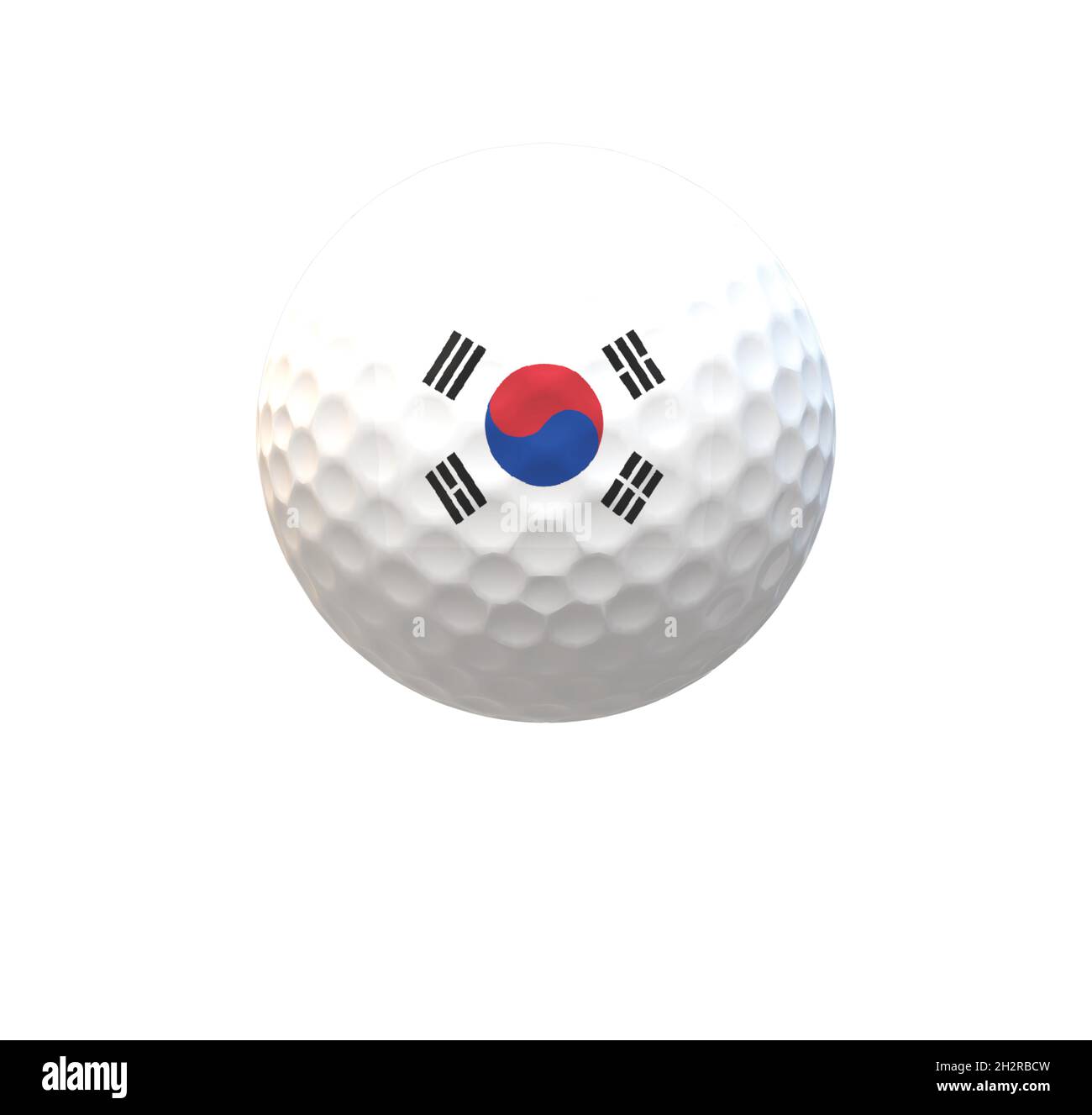 Palla da golf con bandiera della Corea del Sud Illustrazione Vettoriale