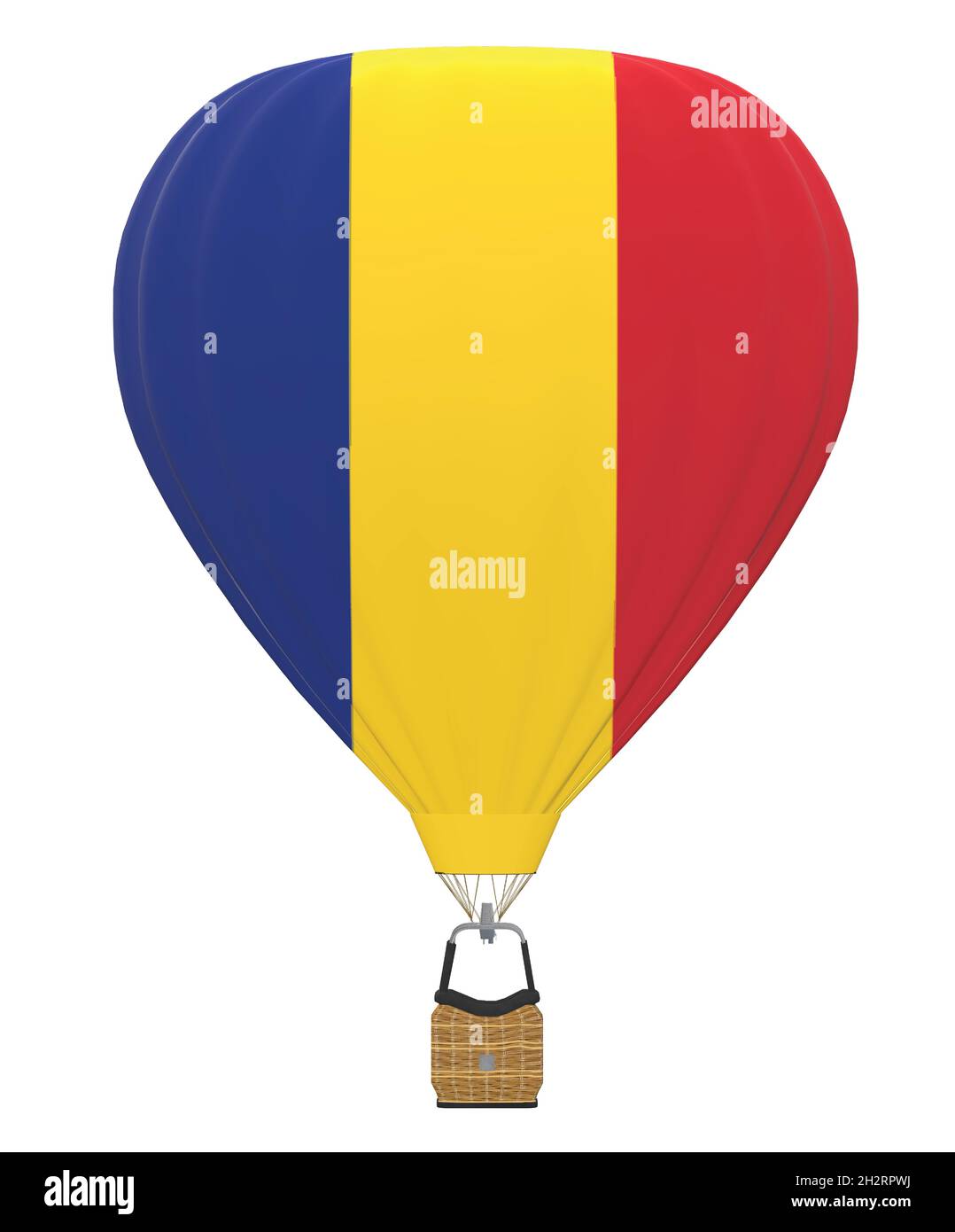 Mongolfiera con bandiera Romania Illustrazione Vettoriale