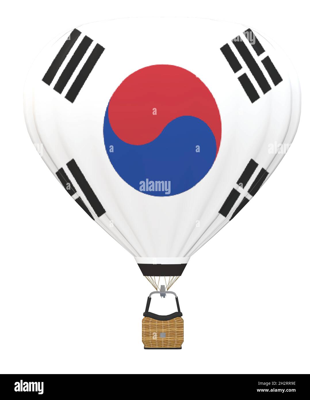 Mongolfiera con bandiera della Corea del Sud Illustrazione Vettoriale