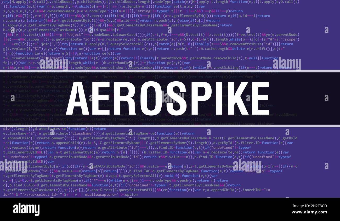 AerSpike con tecnologia Abstract Codice binario background.dati binari digitali e concetto di dati protetti. Software, codice di programmazione per sviluppatori Web e AE Foto Stock