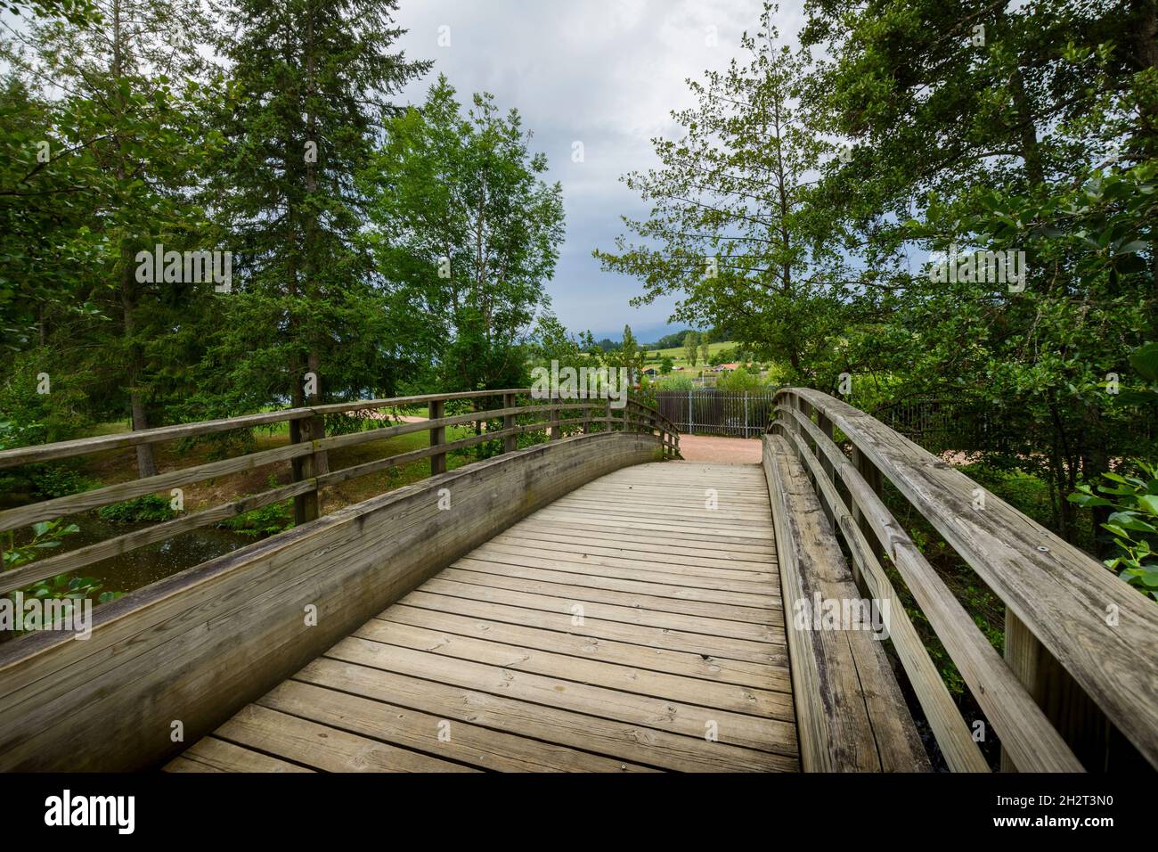 Promenade, Sentiers, activités au Lac des Sapins, Cublize Foto Stock