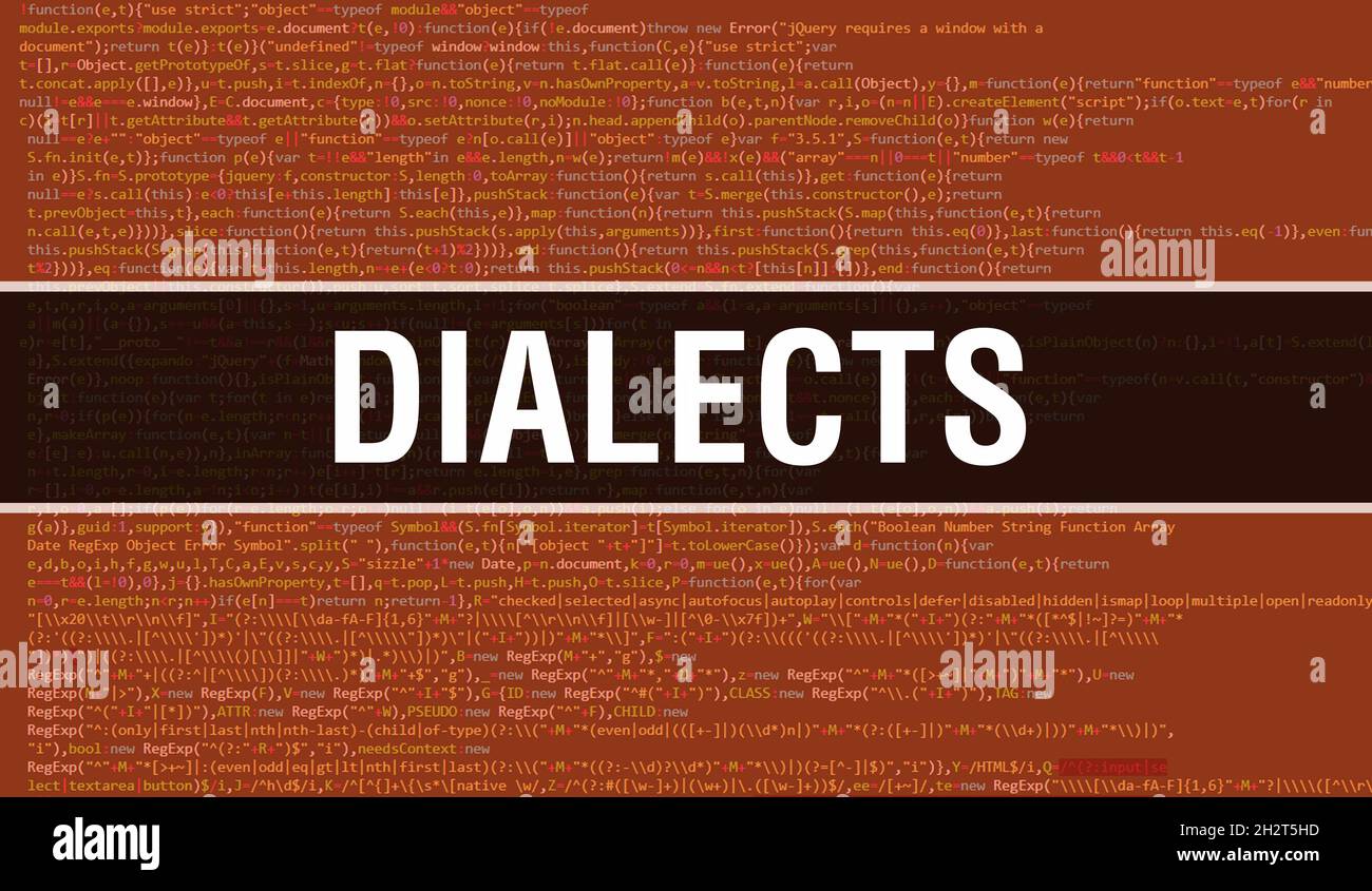 Dialettizza l'illustrazione concettuale utilizzando il codice per lo sviluppo di programmi e app. Consente di scrivere il codice del sito Web con tag colorati in visualizzazione browser su sfondo scuro Foto Stock