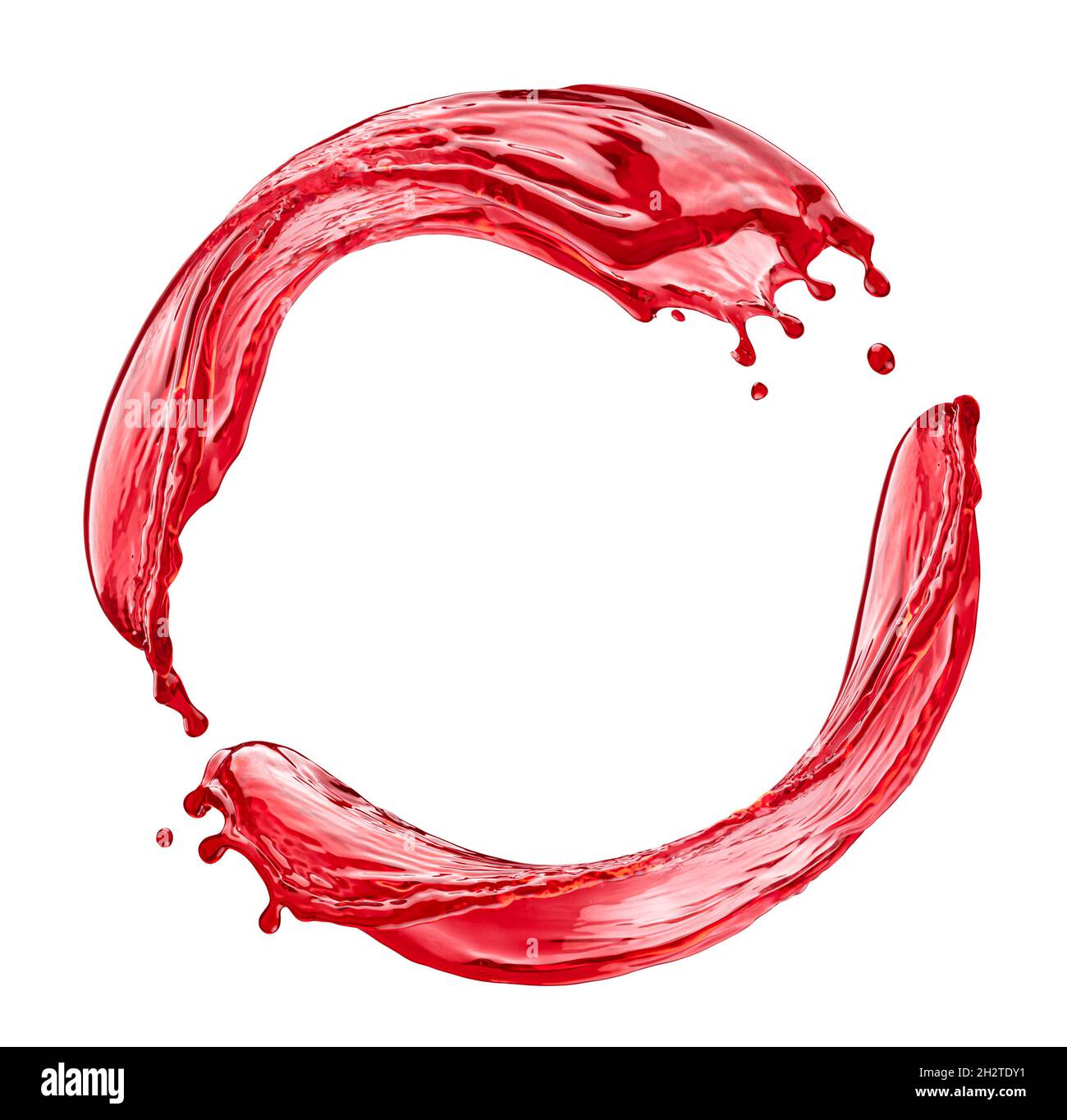 Cerchio succo di bacche spruzzi isolato su sfondo bianco Foto Stock