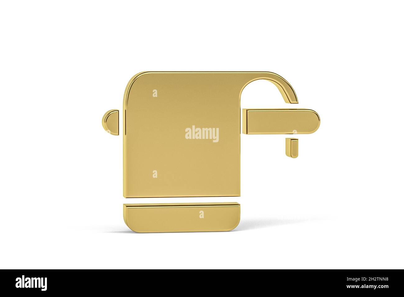 Icona Golden 3d accessori bagno isolato su sfondo bianco - rendering 3d Foto Stock