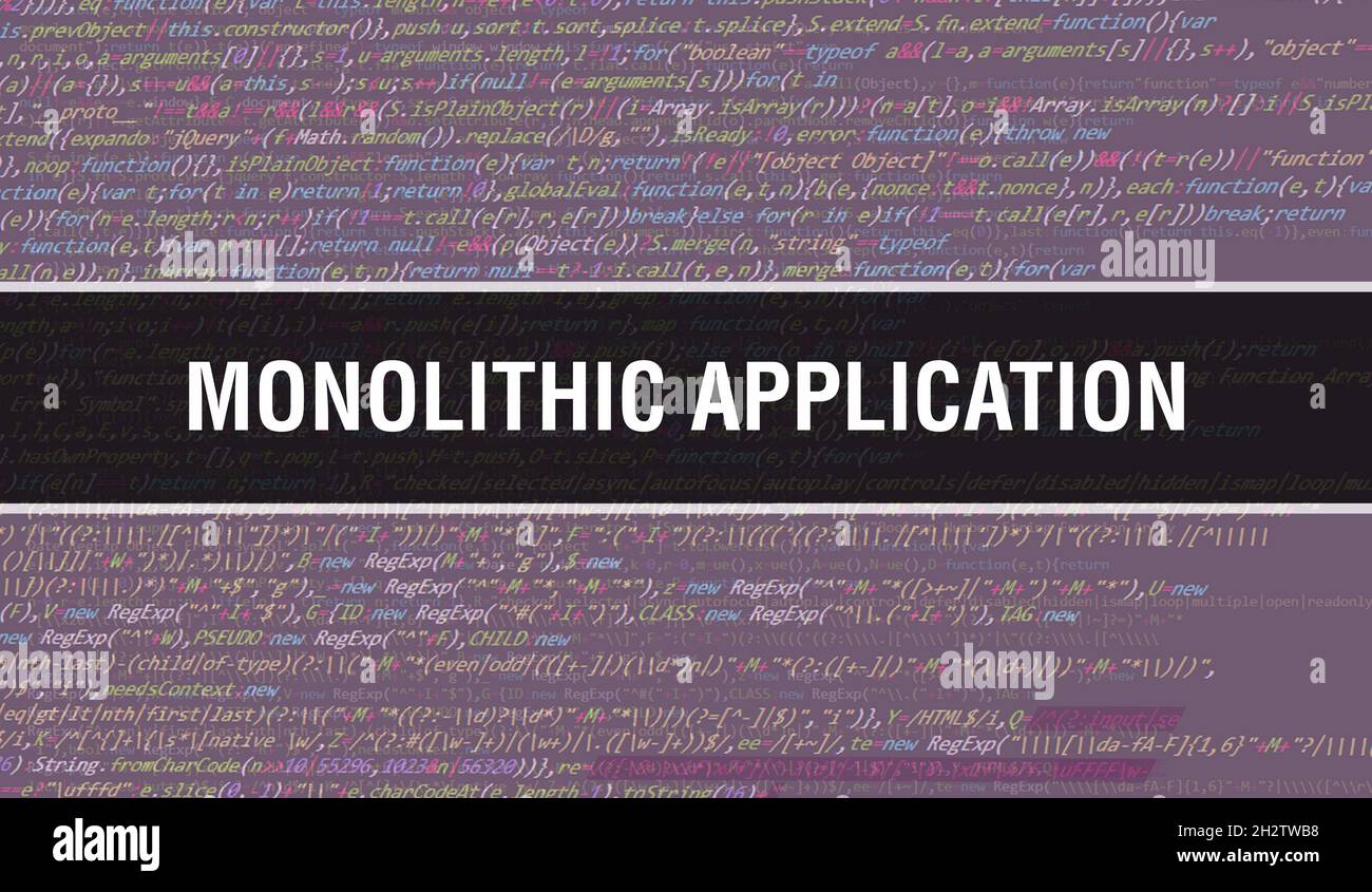 Applicazione monolitica con tecnologia Abstract Codice binario background.dati binari digitali e concetto di dati protetti. Software Foto Stock