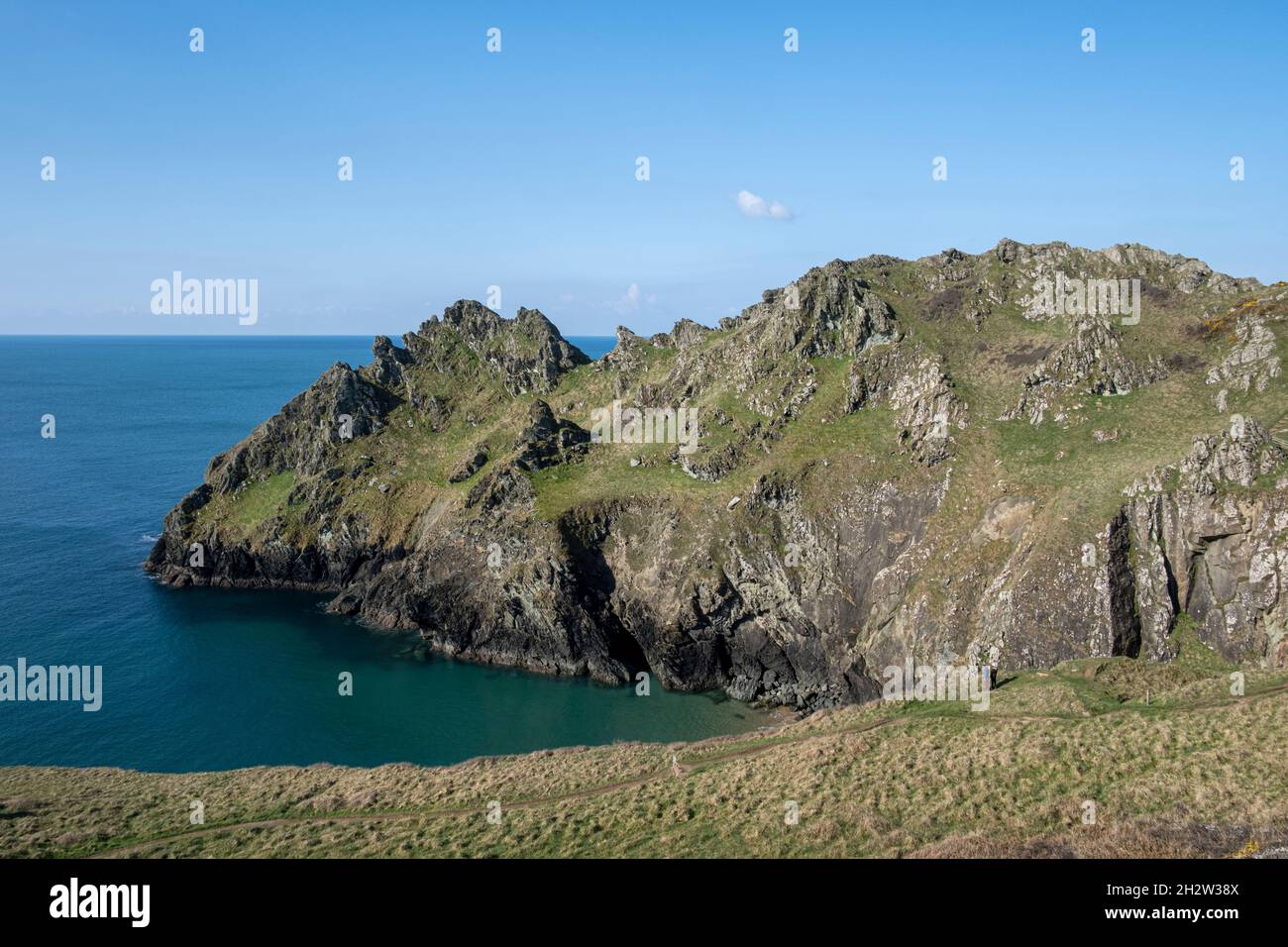 Vista di Gammon Head, South Devon, South West Coast Path Foto Stock
