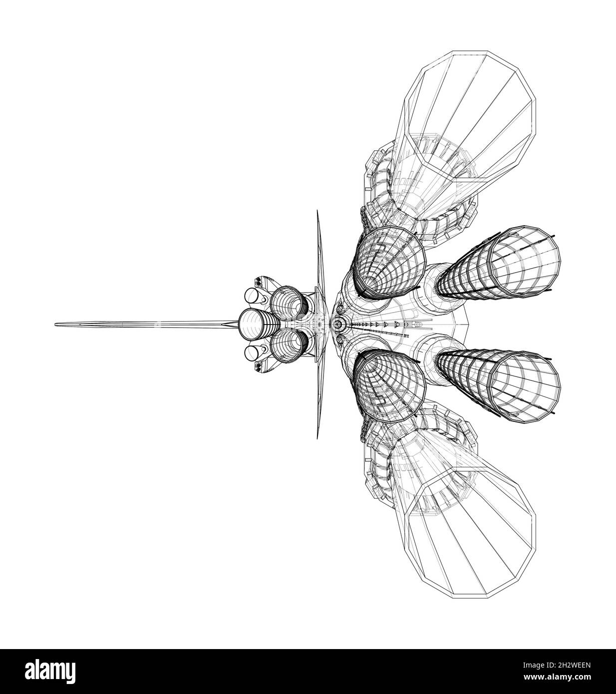 Navetta per il trasporto di razzi Illustrazione Vettoriale