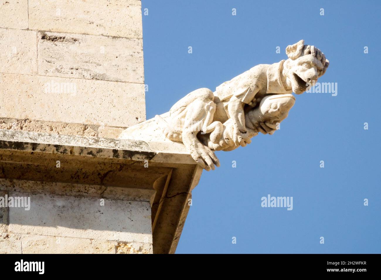 Gargoyle closeup gotico medievale Valencia Spagna Seta Exchange Foto Stock