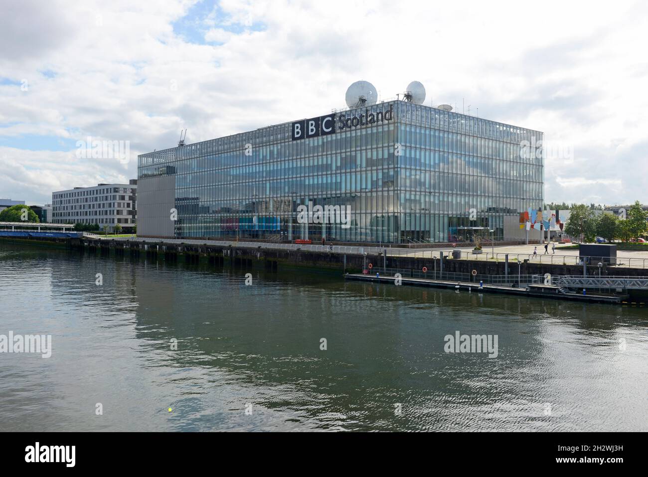 La BBC - British Broadcasting Corporation - Scozia edificio presso il fiume Clyde a Glasgow, Scozia, Regno Unito Foto Stock