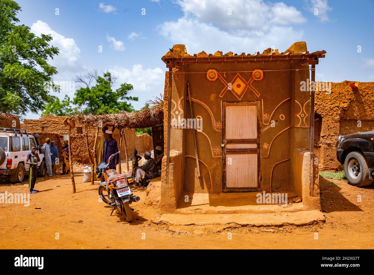 Una casa in stile tradizionale nel villaggio di Yamma, Niger Foto Stock