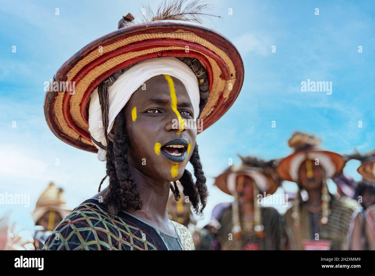 Wodaabe Gerewol Festival ballerino in Niger Foto Stock