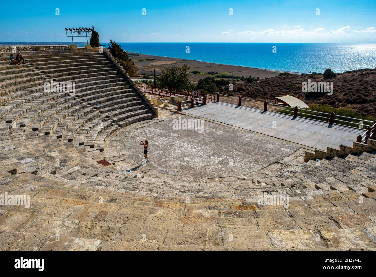 Il Teatro al sito archeologico, di Kourion, Episkopi, Repubblica di Cipro Foto Stock